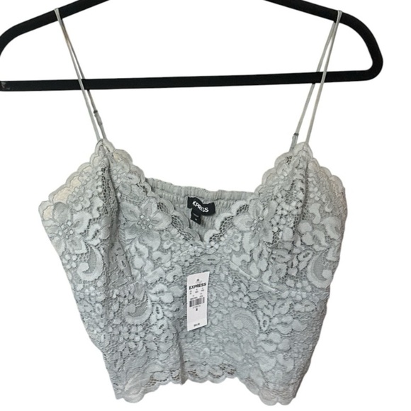 Express Women’s Mint Allover Lace Cropped Cami NWT Medium - Picture 1 of 6